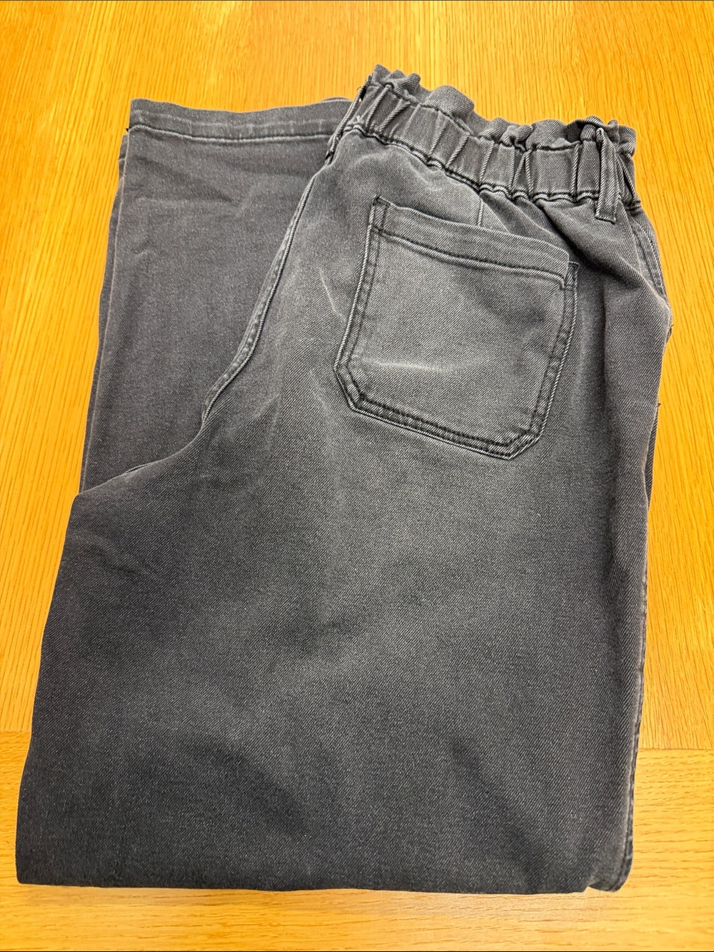 Time and Tru Stretchy,Charcoal ,High Rise, Wide Leg Button Fly Jeans
